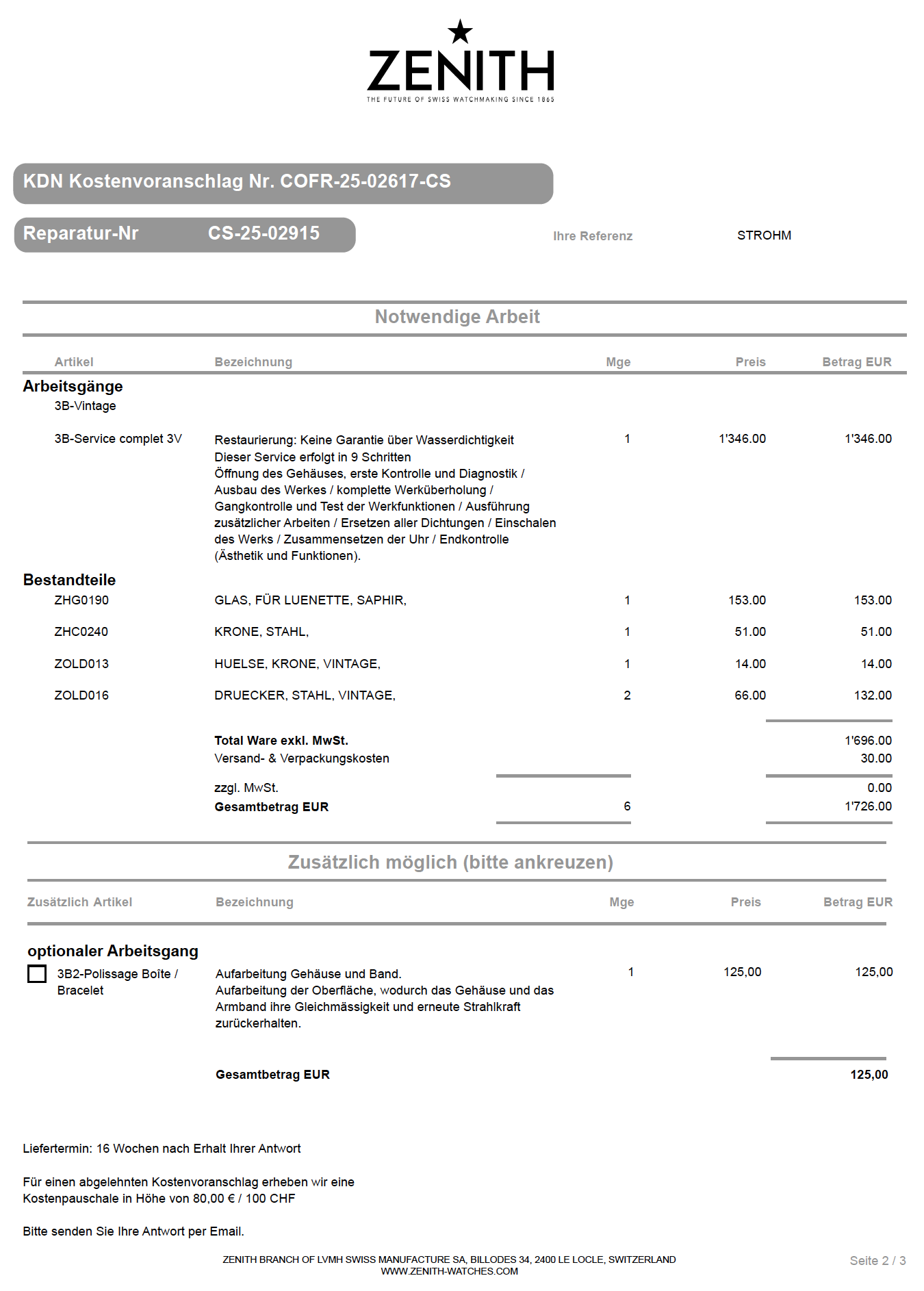 Zenith Defy El Primero aus 1971