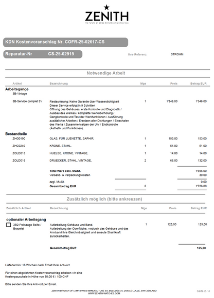 Zenith Defy El Primero aus 1971